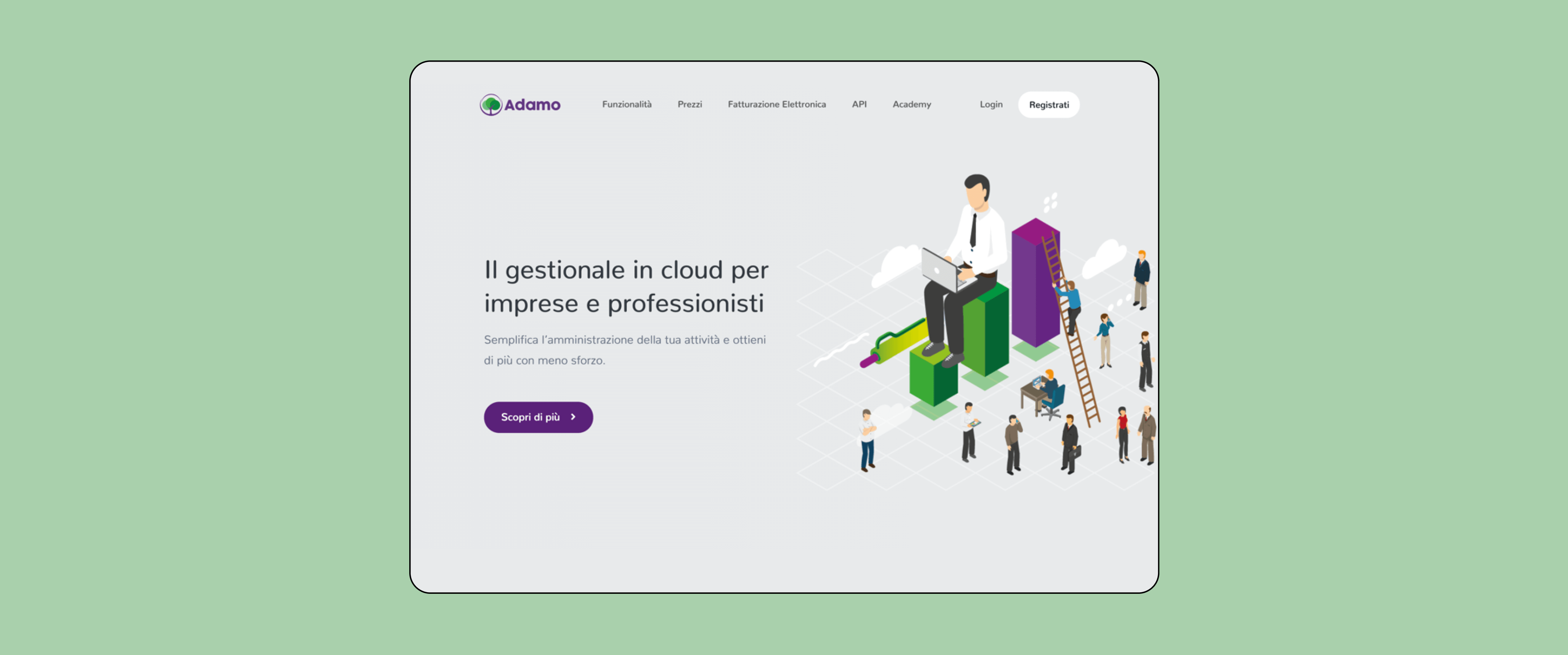 Mockup progetto Adamo: Home