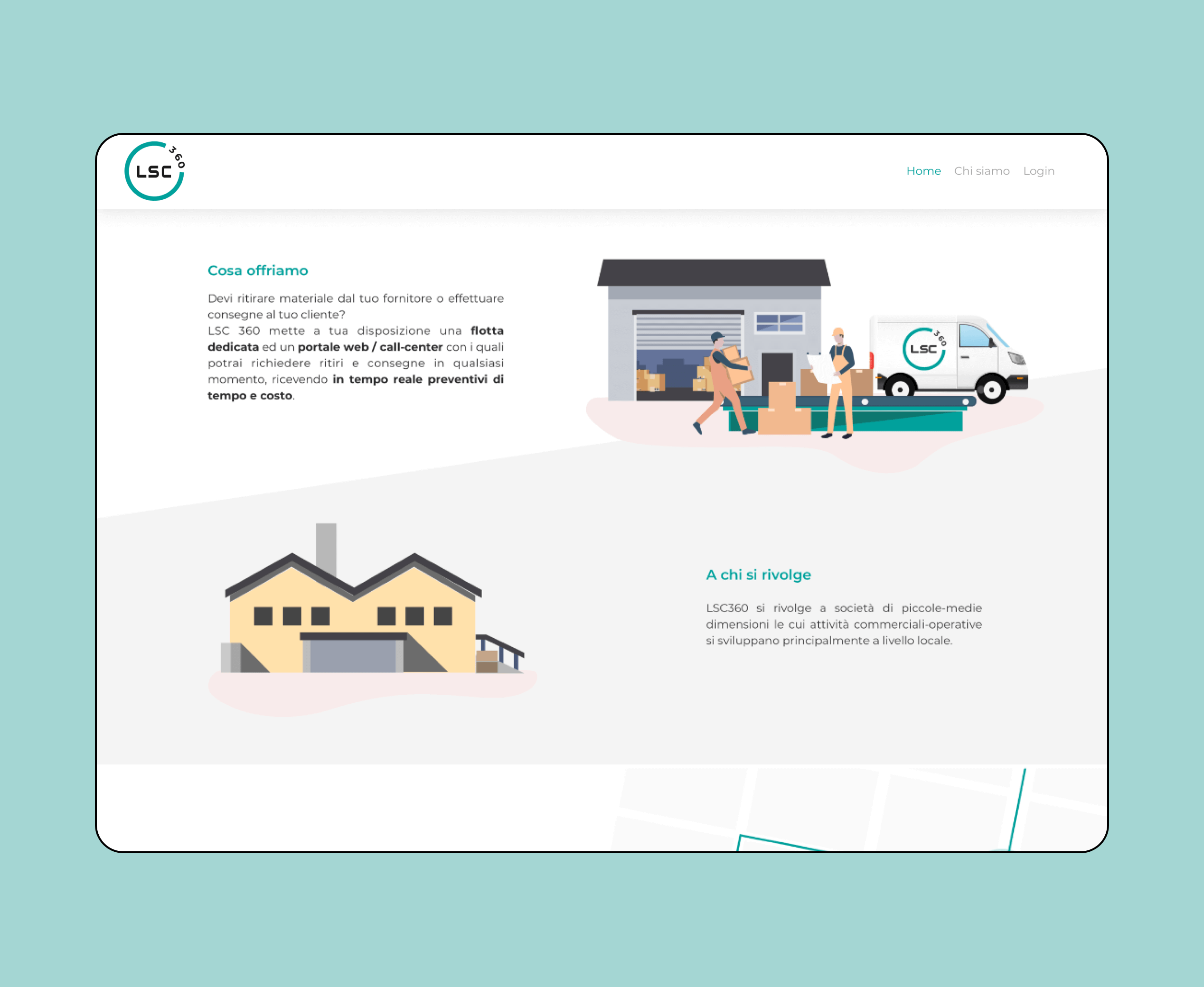 Mockup progetto LSC360: Chi siamo