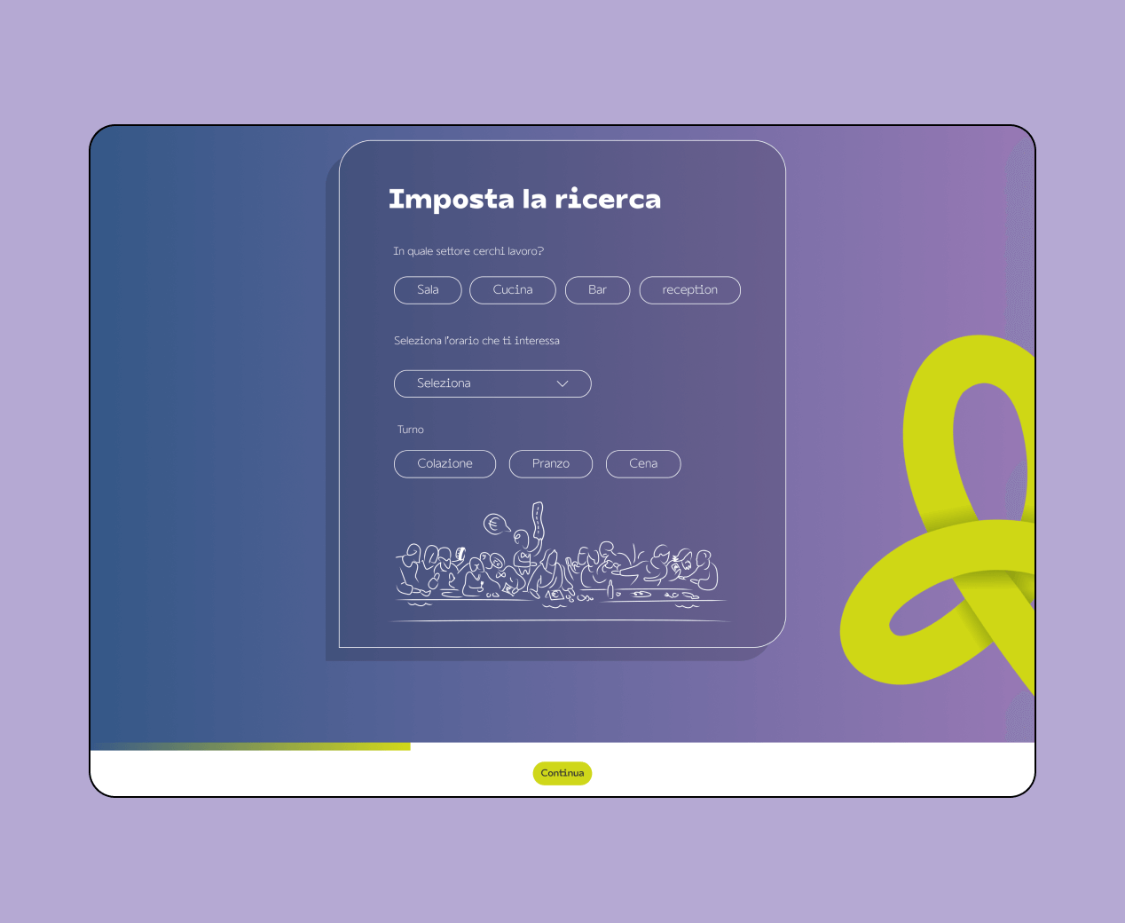 Mockup progetto Restworld: ricerca desktop