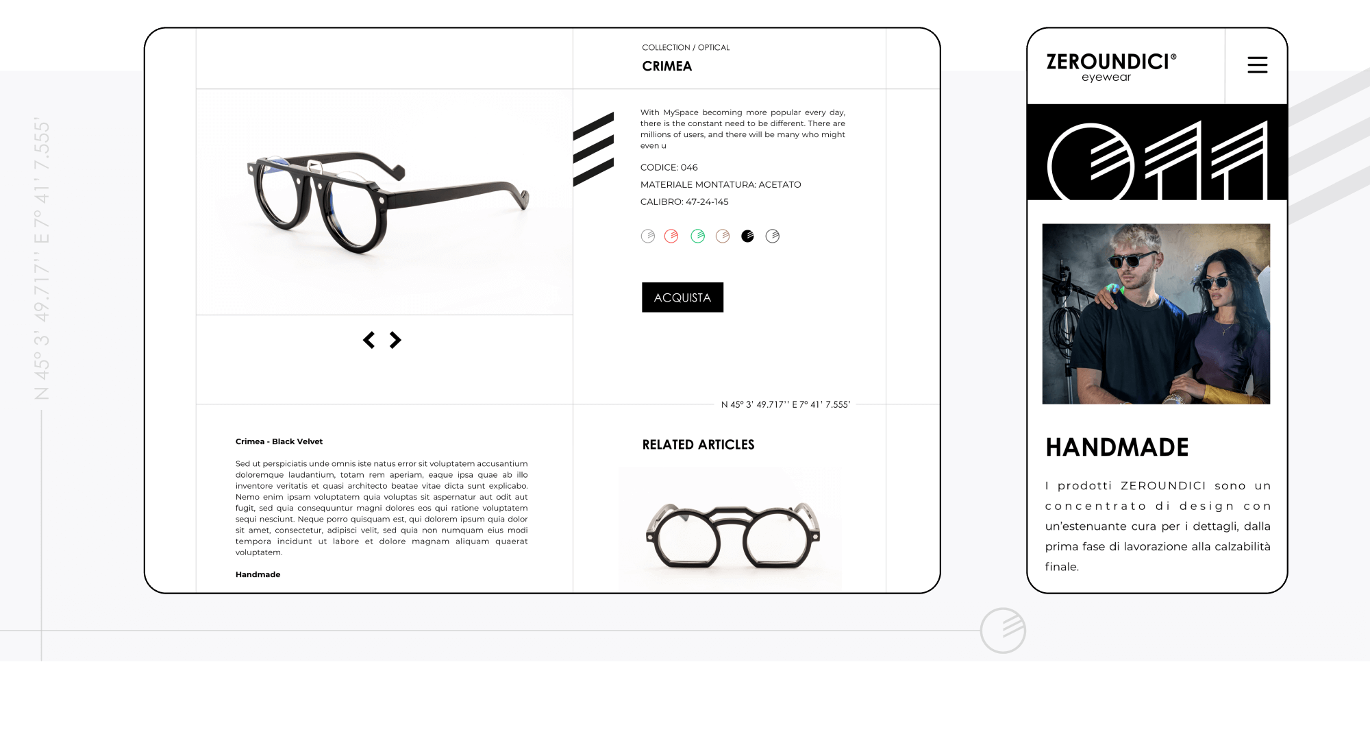 Mockup progetto Zeroundici: desktop e mobile