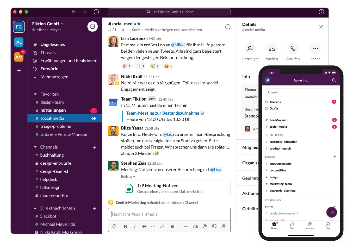 Schermata Slack
