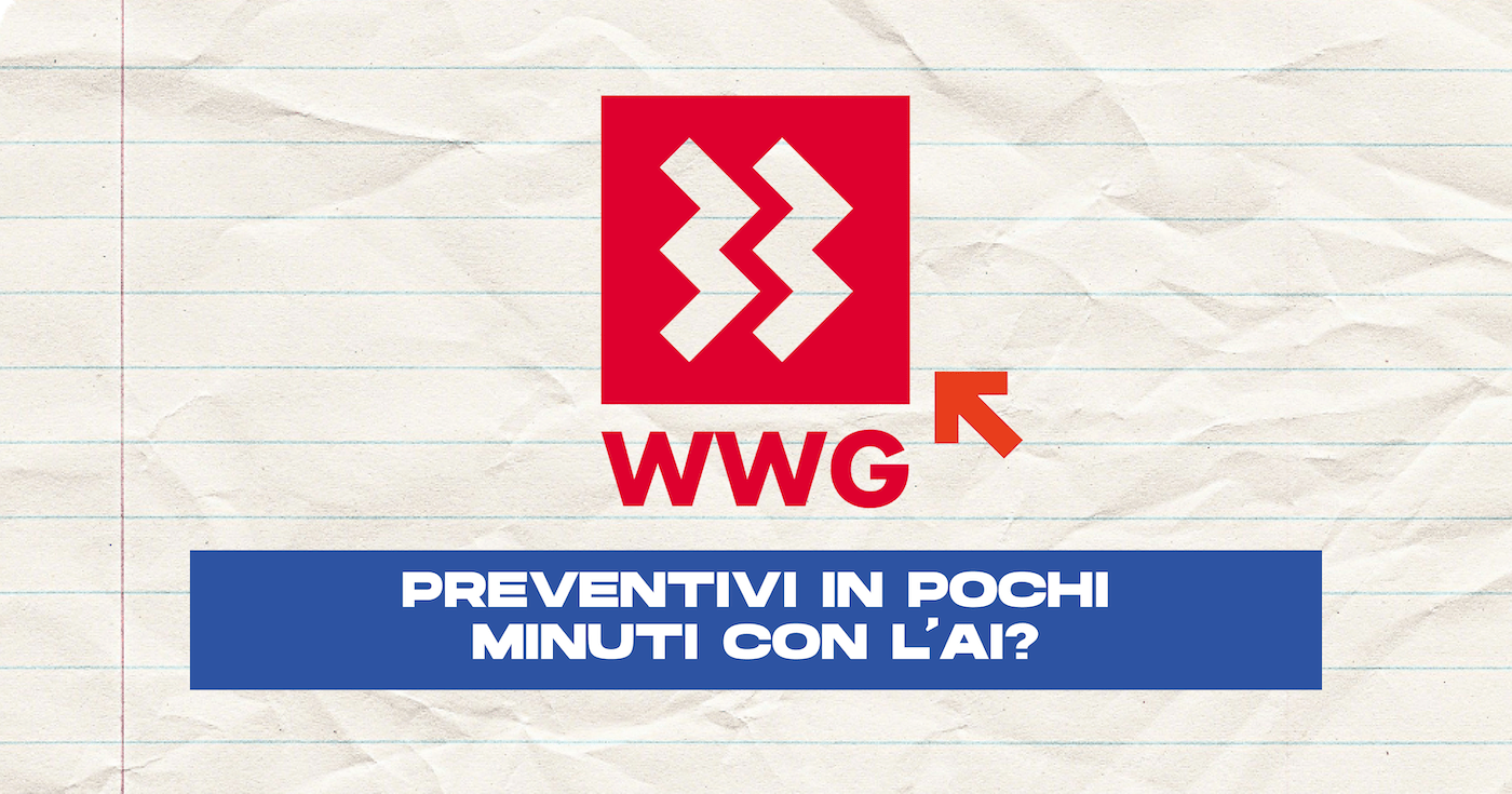 Logo di WWG con scritta: Preventivi con l'AI